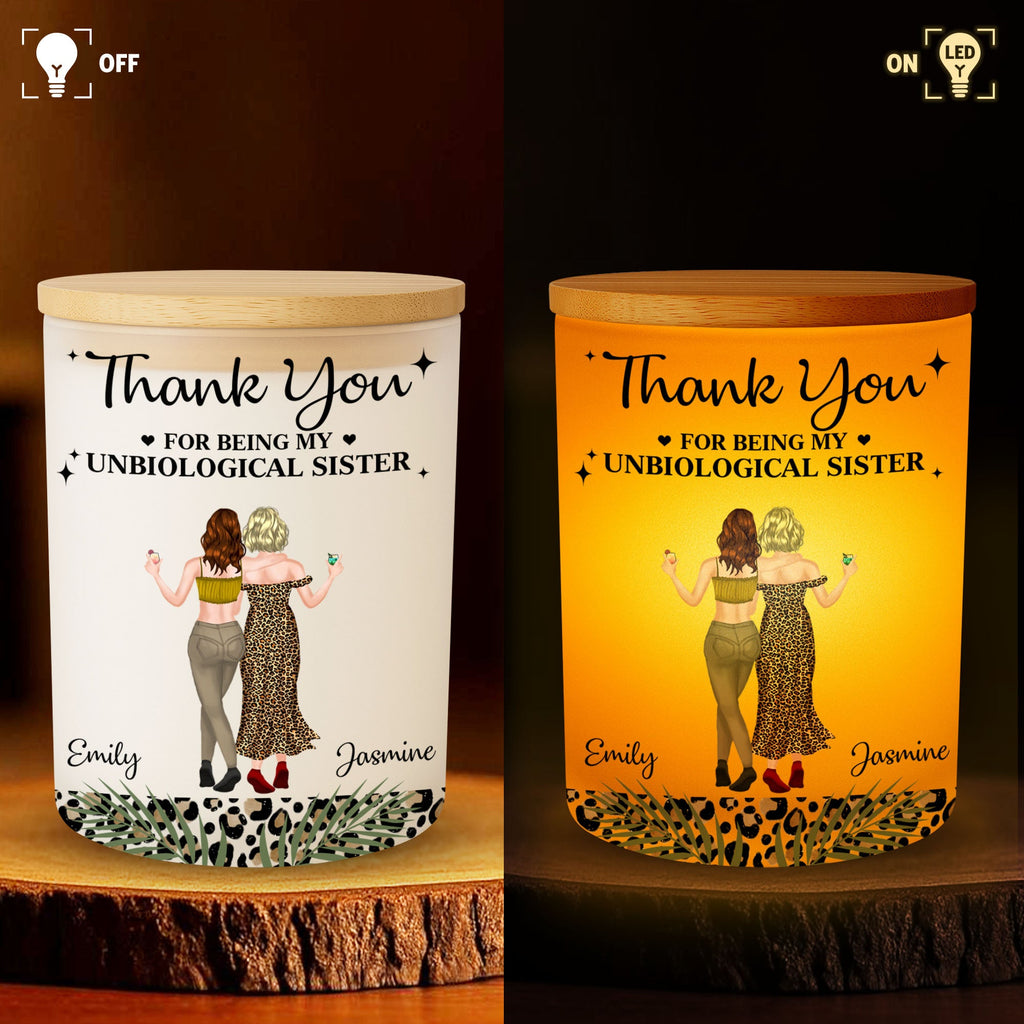 Personalized LED Glass Jar Custom Gift for Best Friend LED Jar GradoCreations