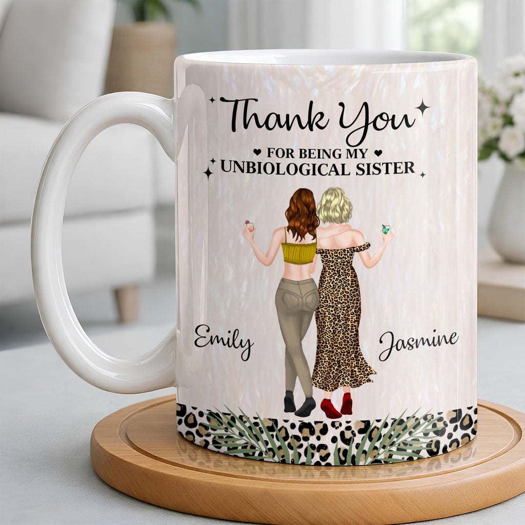 Personalized Leopard Print Coffee Mug Best Friend Gift for BFF Edge-to-edge Mug GradoCreations