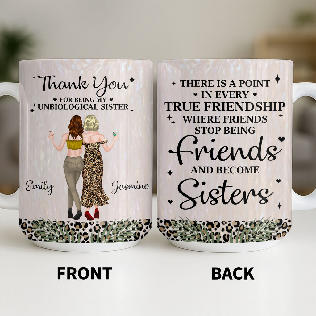 Personalized Leopard Print Coffee Mug Best Friend Gift for BFF Edge-to-edge Mug GradoCreations