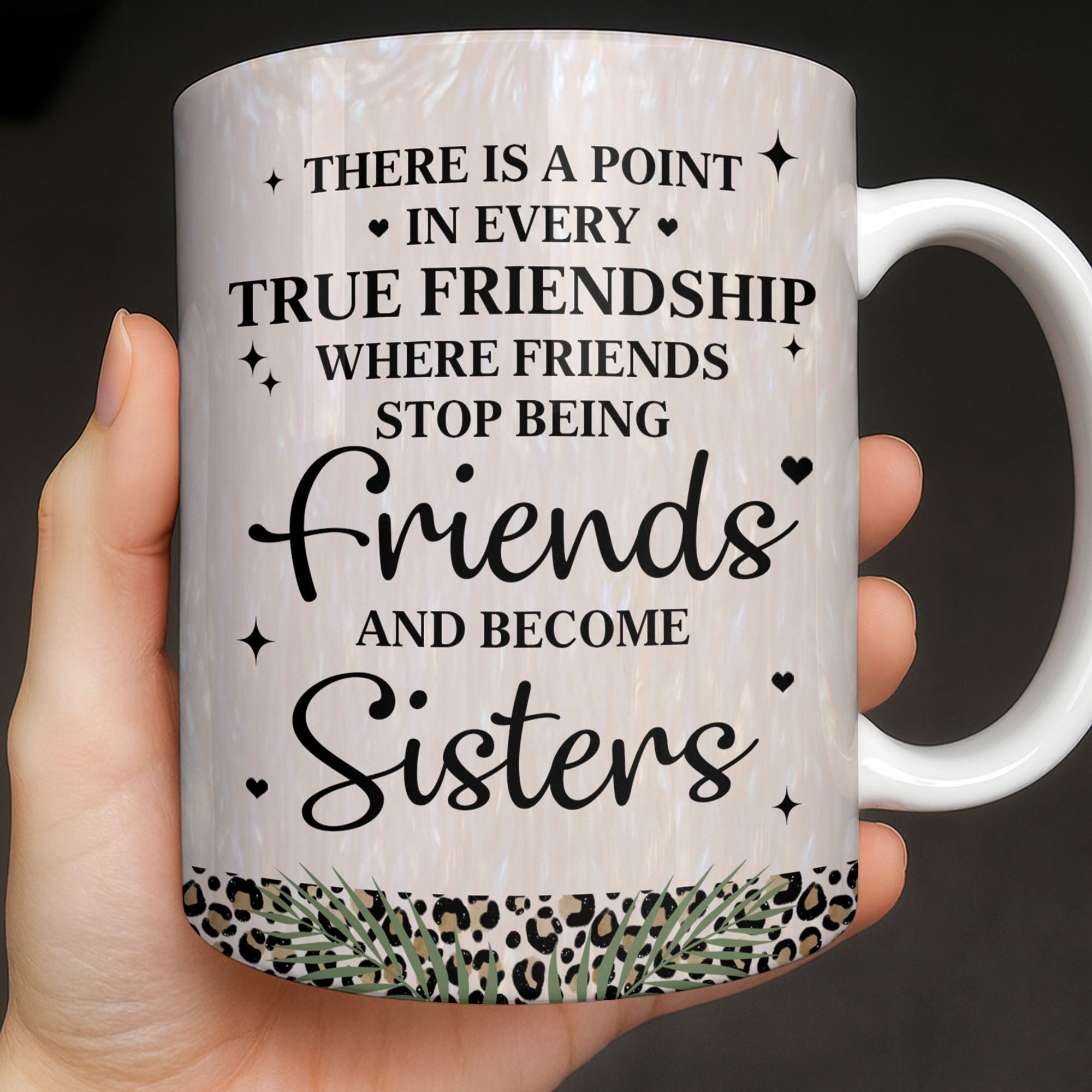 Personalized Leopard Print Coffee Mug Best Friend Gift for BFF Edge-to-edge Mug GradoCreations