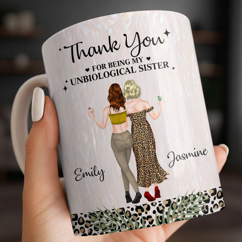 Personalized Leopard Print Coffee Mug Best Friend Gift for BFF Edge-to-edge Mug GradoCreations