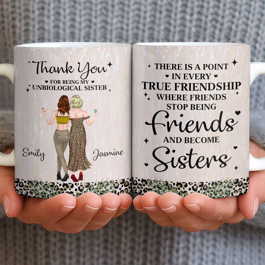 Personalized Leopard Print Coffee Mug Best Friend Gift for BFF Edge-to-edge Mug GradoCreations