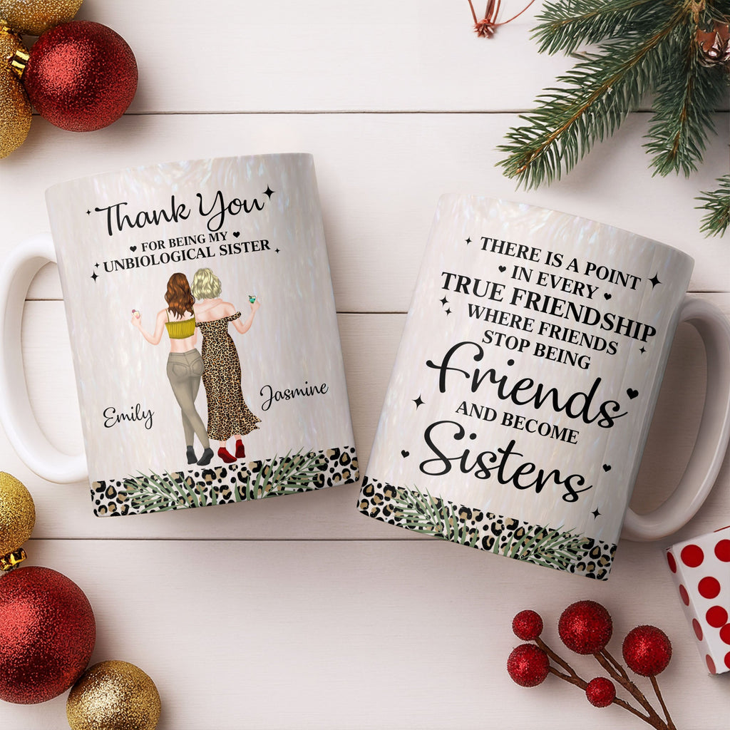 Personalized Leopard Print Coffee Mug Best Friend Gift for BFF Edge-to-edge Mug GradoCreations