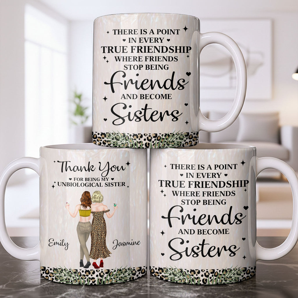 Personalized Leopard Print Coffee Mug Best Friend Gift for BFF Edge-to-edge Mug GradoCreations