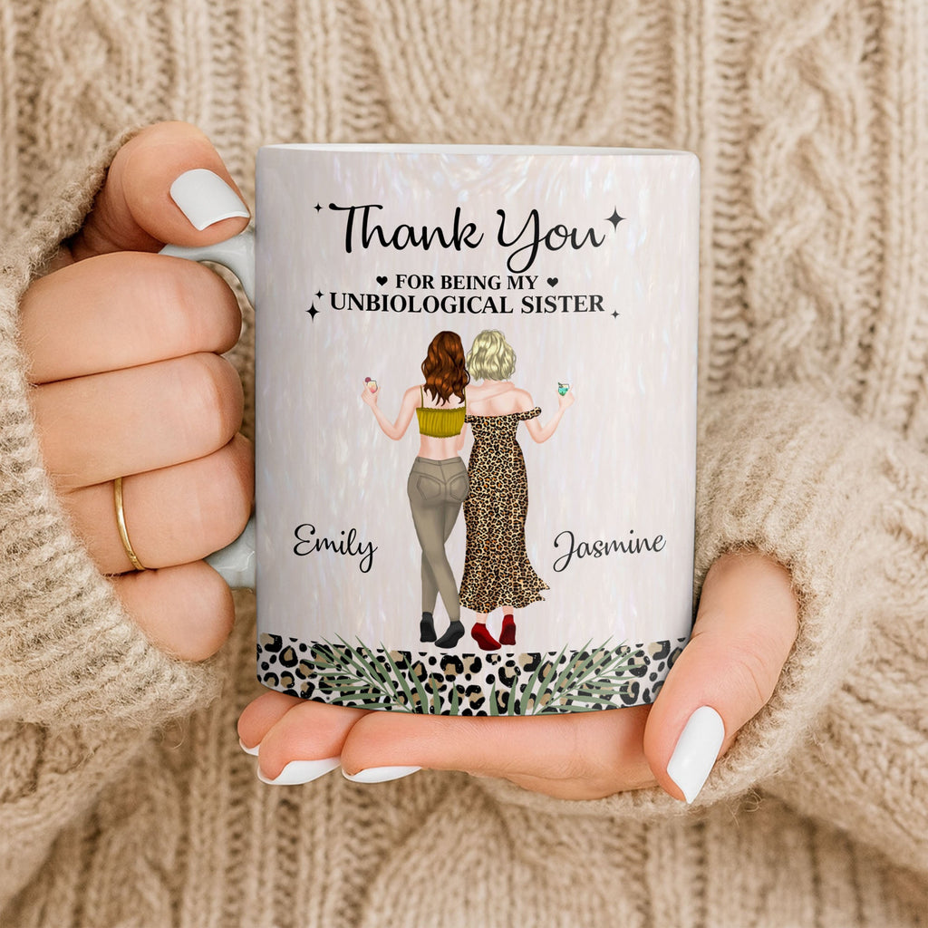 Personalized Leopard Print Coffee Mug Best Friend Gift for BFF Edge-to-edge Mug GradoCreations