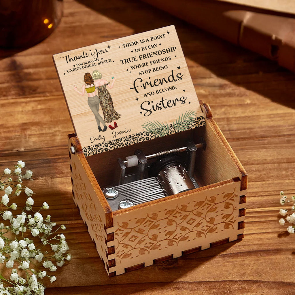 Personalized Wooden Music Box Custom Gift for Best Friend Music Box GradoCreations