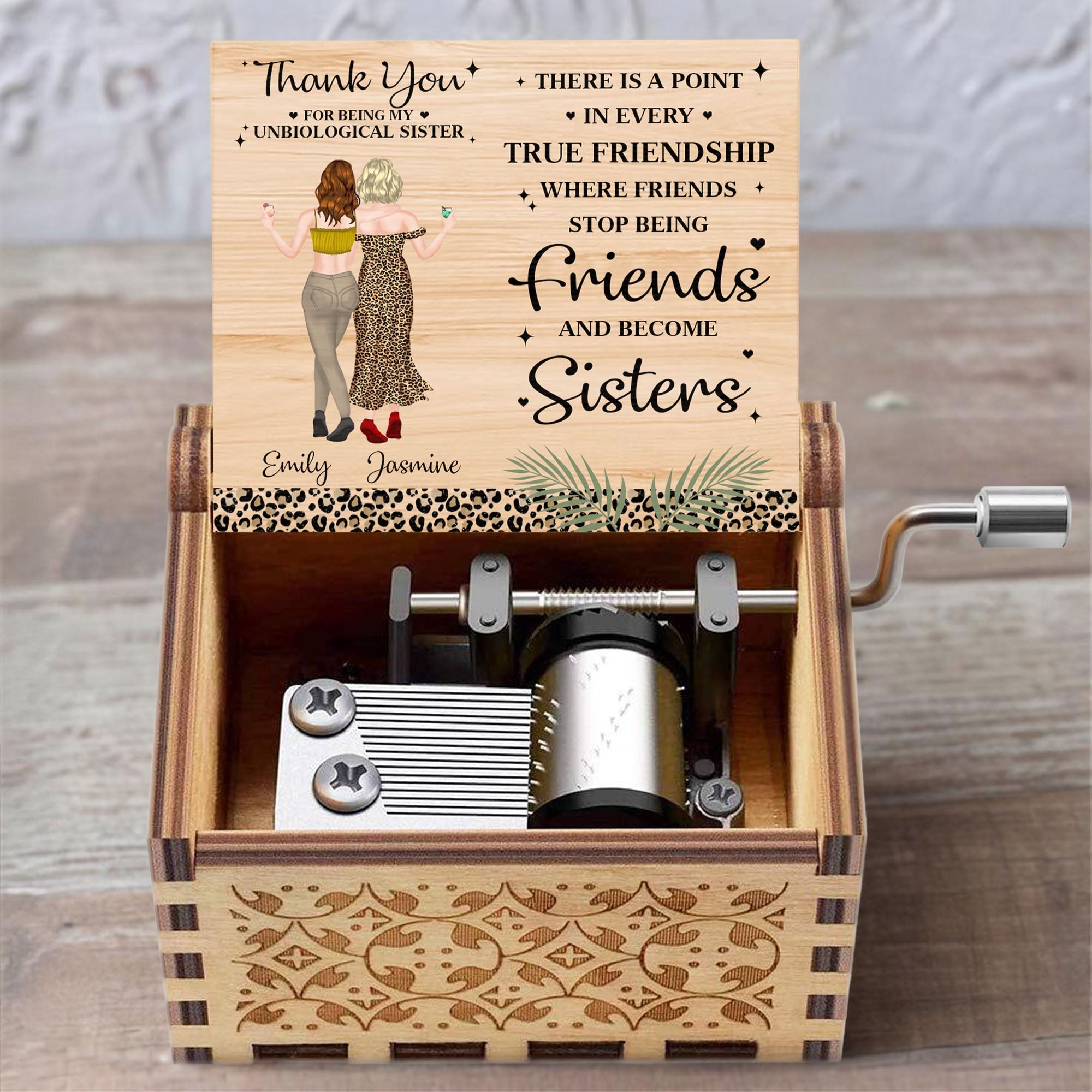 Personalized Wooden Music Box Custom Gift for Best Friend Music Box GradoCreations