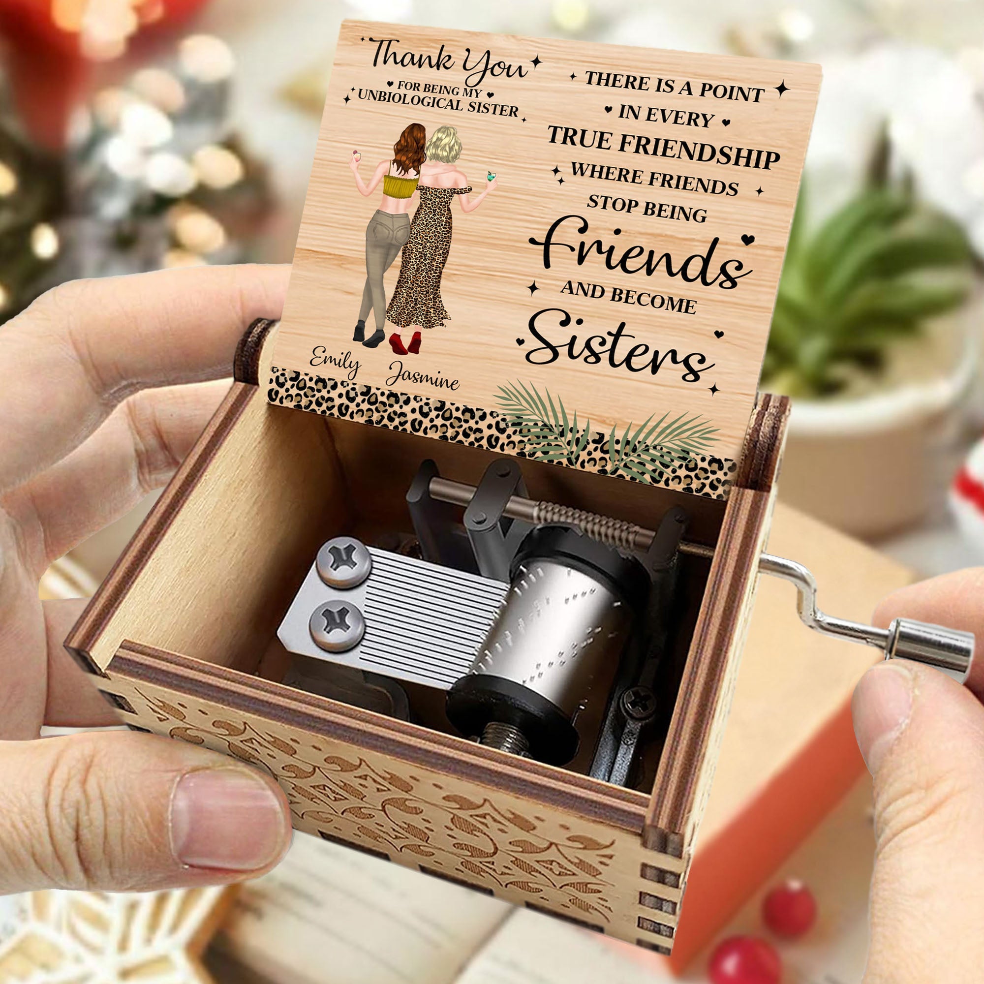 Personalized Wooden Music Box Custom Gift for Best Friend Music Box GradoCreations