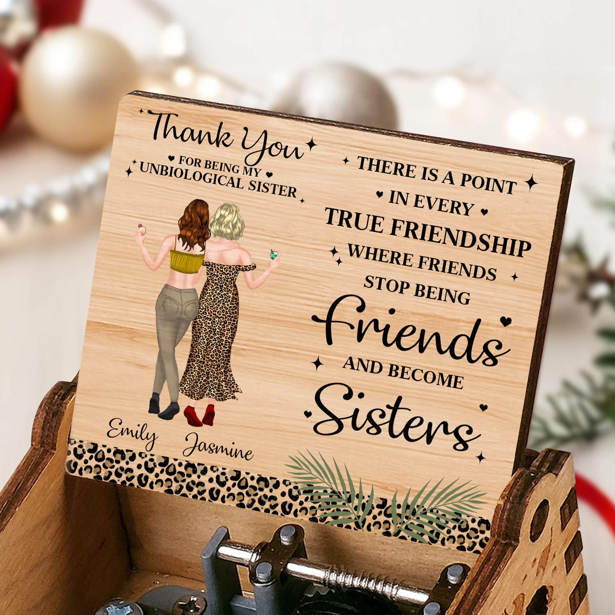 Personalized Wooden Music Box Custom Gift for Best Friend Music Box GradoCreations