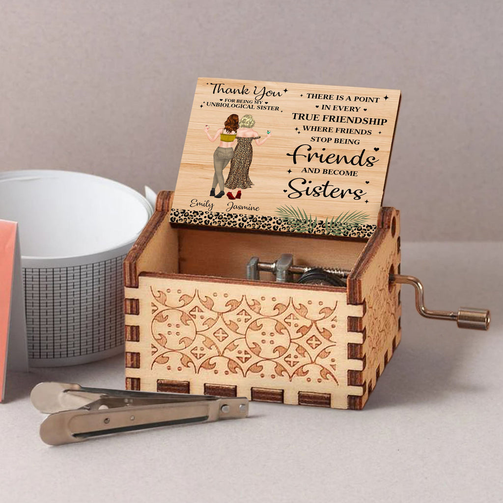 Personalized Wooden Music Box Custom Gift for Best Friend Music Box GradoCreations