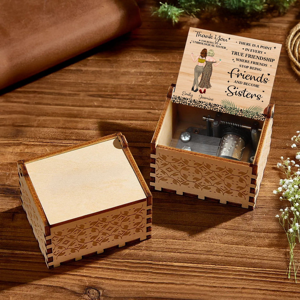 Personalized Wooden Music Box Custom Gift for Best Friend Music Box GradoCreations