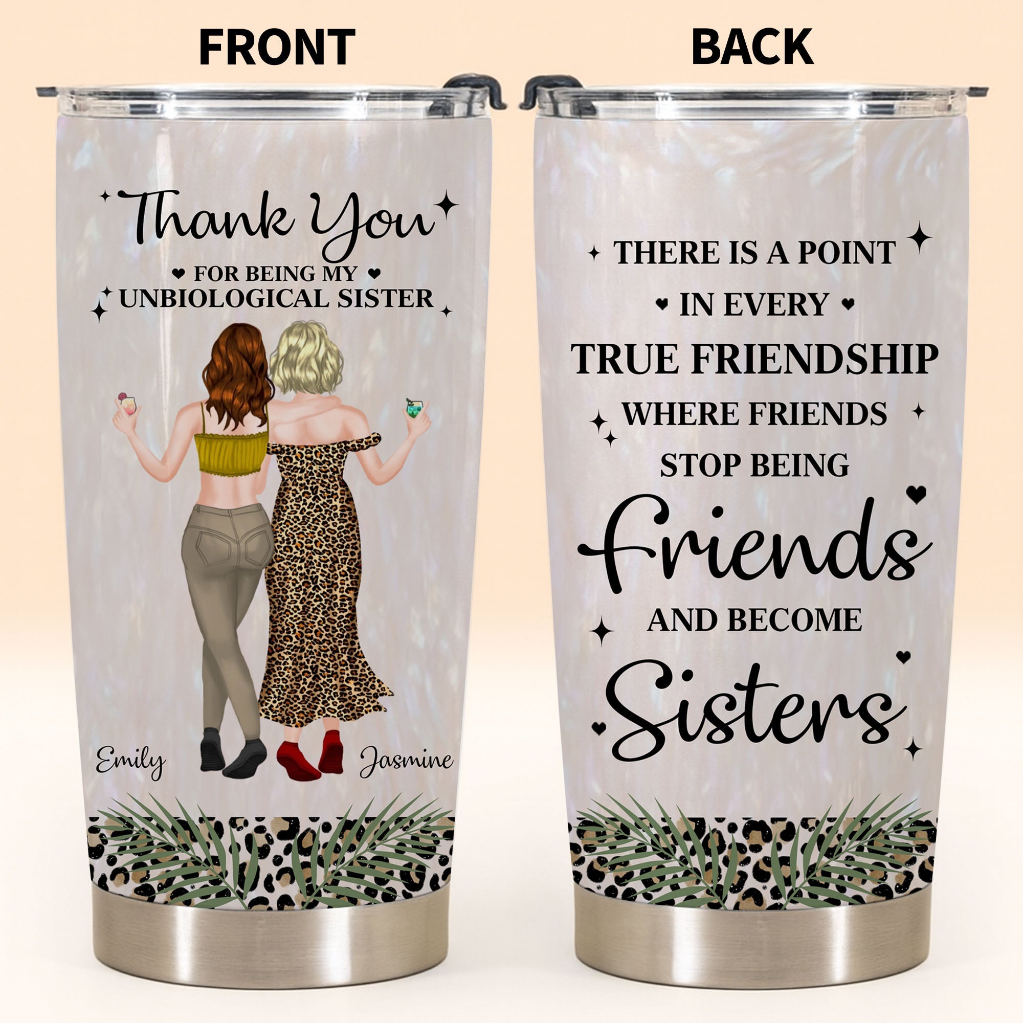 Personalized Stainless Steel Tumbler Best Friend Gift 20oz 30oz Tumbler GradoCreations