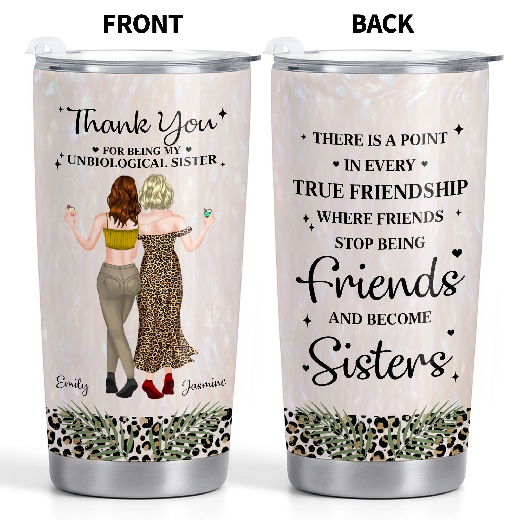 Personalized Stainless Steel Tumbler Best Friend Gift 20oz 30oz Tumbler GradoCreations