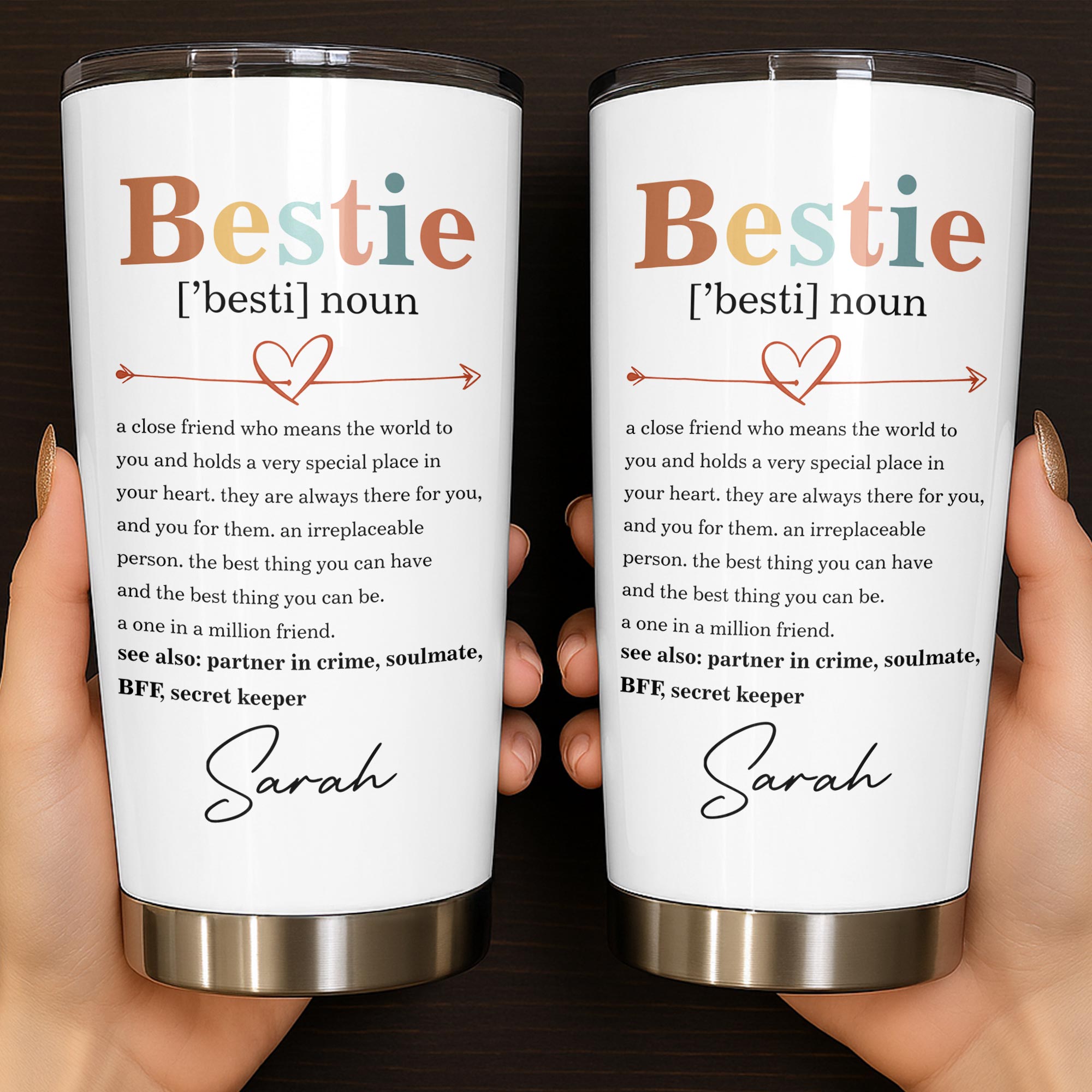 Personalized Bestie Definition Tumbler Custom Name Gift Tumbler GradoCreations
