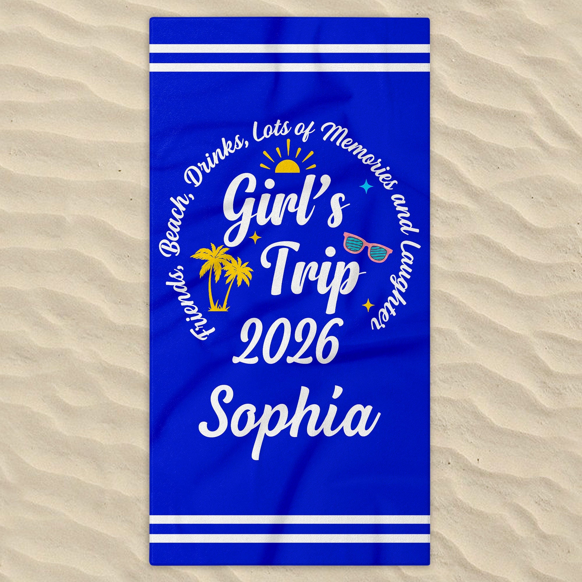 Personalized Microfiber Beach Towel Custom Name Gift for Best Friends Beach Towels GradoCreations