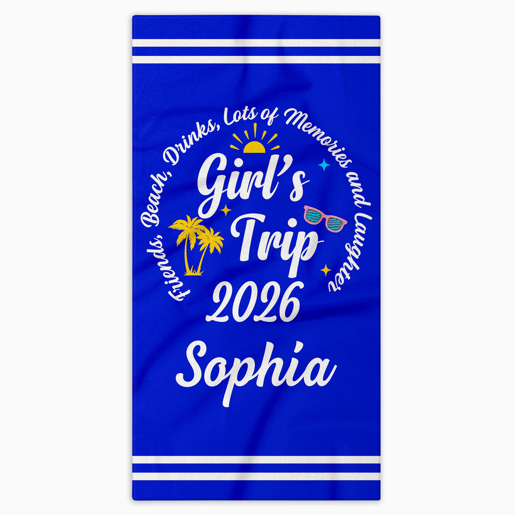 Personalized Microfiber Beach Towel Custom Name Gift for Best Friends Beach Towels GradoCreations
