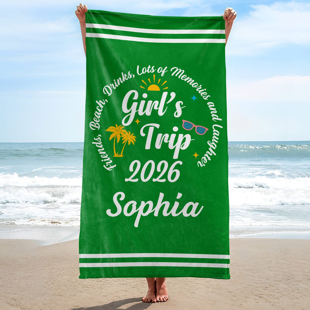 Personalized Microfiber Beach Towel Custom Name Gift for Best Friends Beach Towels GradoCreations