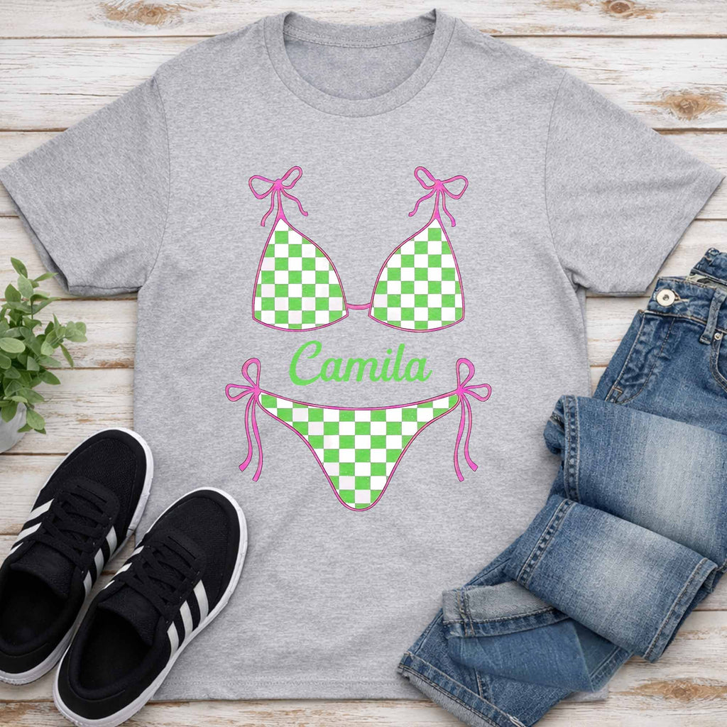 Personalized Checkered Swimsuit T-shirt & Hoodie Gift for Friends Shirt GradoCreations