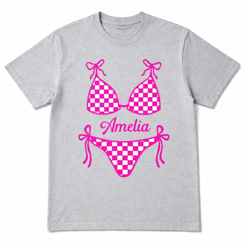 Personalized Checkered Swimsuit T-shirt & Hoodie Gift for Friends Shirt GradoCreations