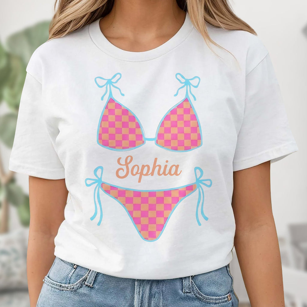 Personalized Checkered Swimsuit T-shirt & Hoodie Gift for Friends Shirt GradoCreations