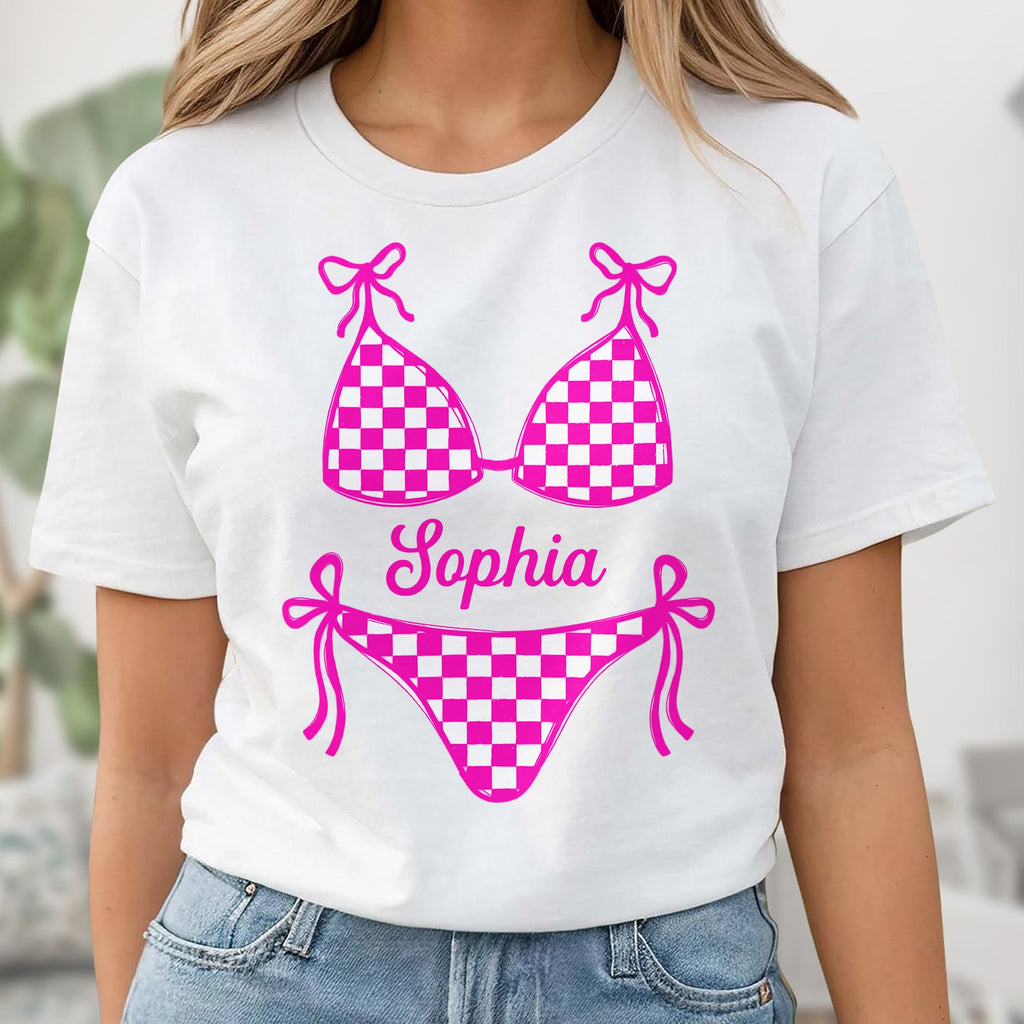 Personalized Checkered Swimsuit T-shirt & Hoodie Gift for Friends Shirt GradoCreations