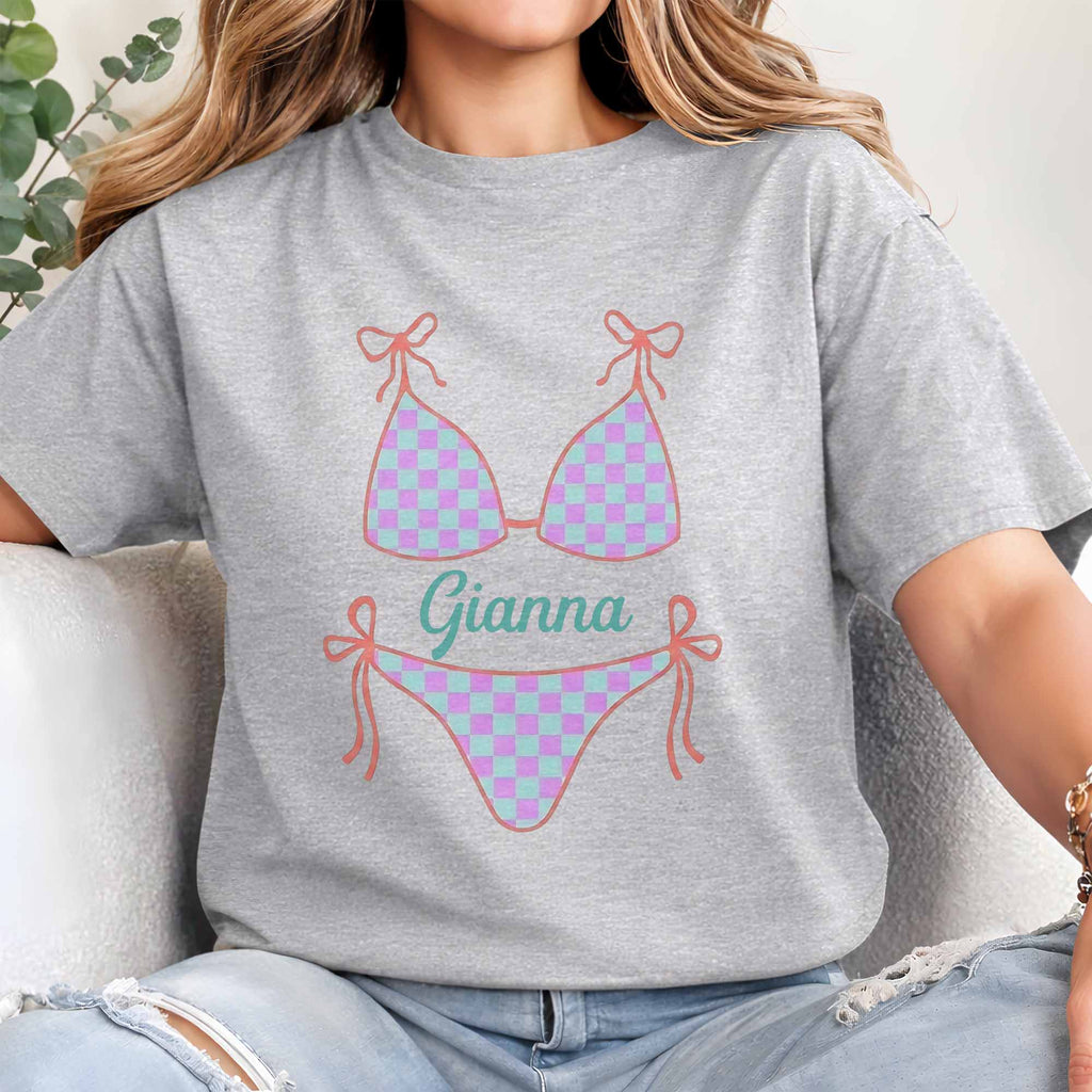 Personalized Checkered Swimsuit T-shirt & Hoodie Gift for Friends Shirt GradoCreations