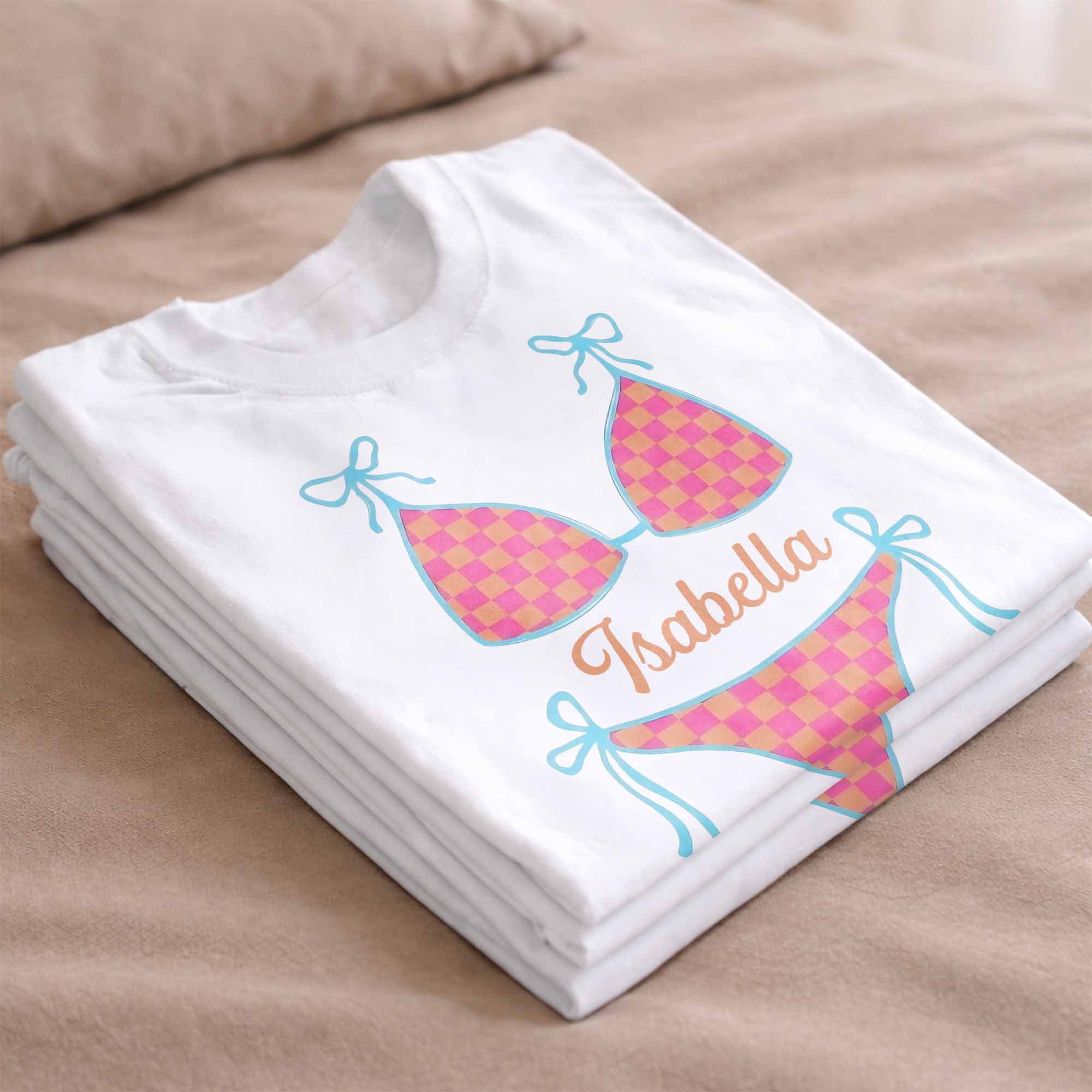 Personalized Checkered Swimsuit T-shirt & Hoodie Gift for Friends Shirt GradoCreations