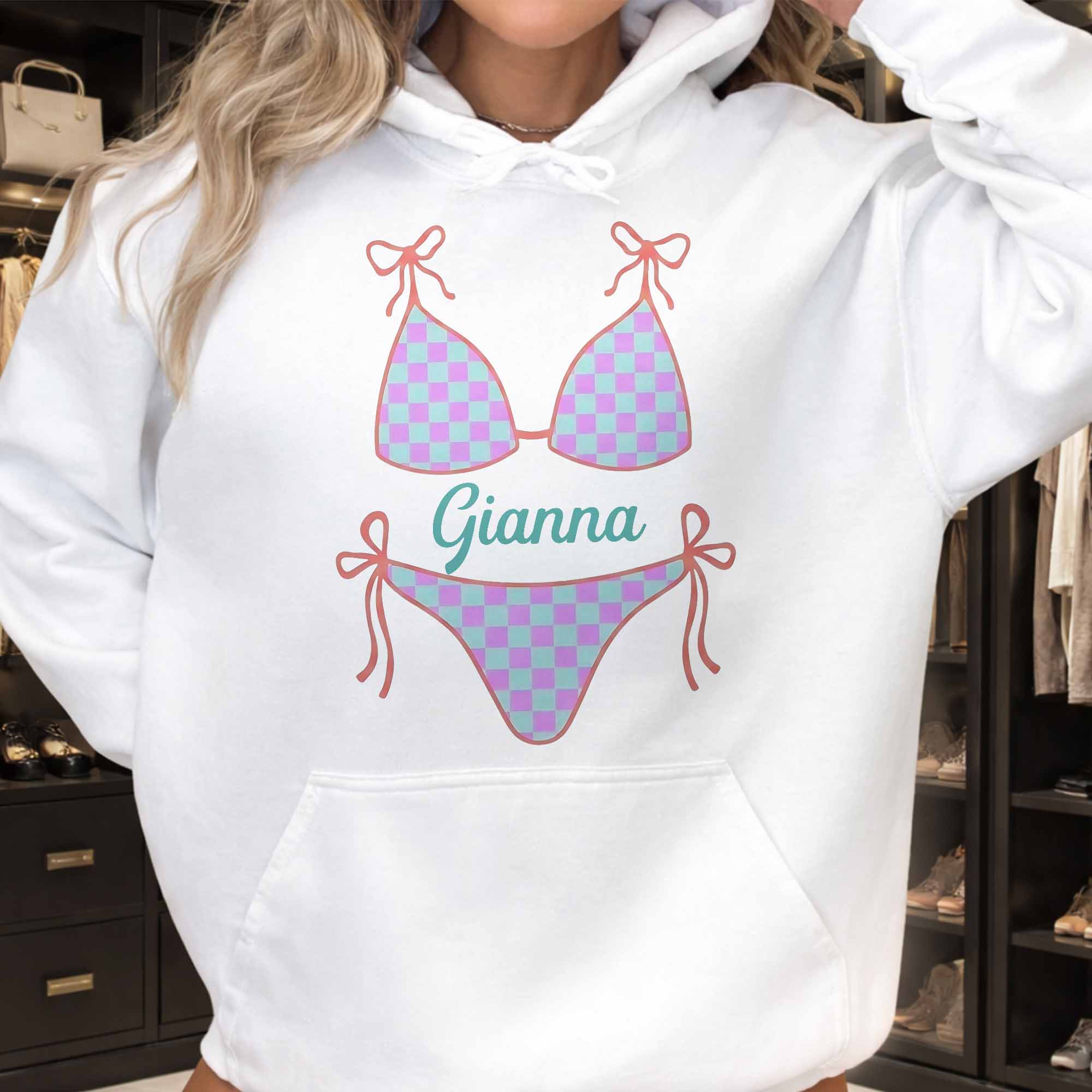 Personalized Checkered Swimsuit T-shirt & Hoodie Gift for Friends Shirt GradoCreations