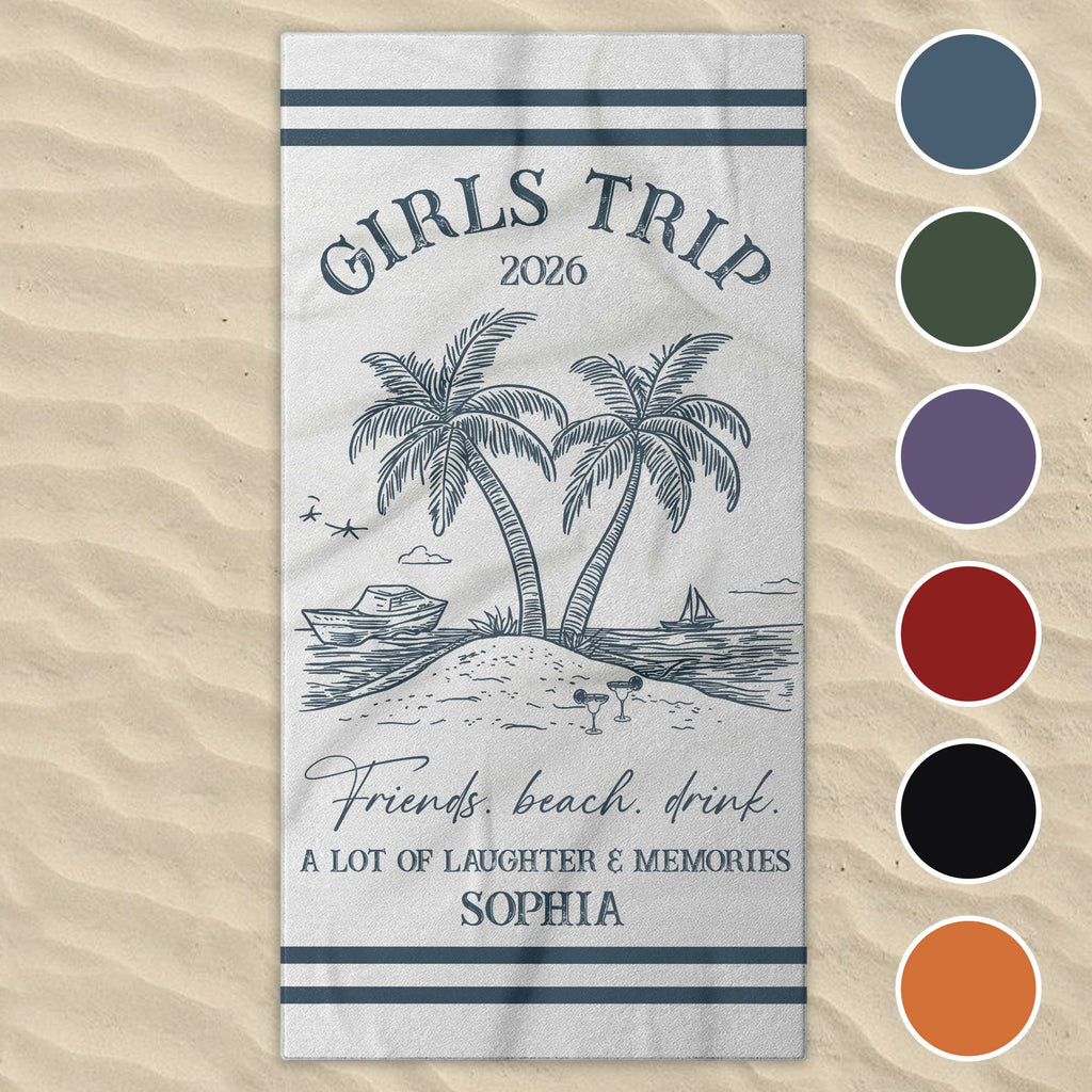 Personalized Microfiber Beach Towel Custom Name Friends Gift Beach Towels GradoCreations