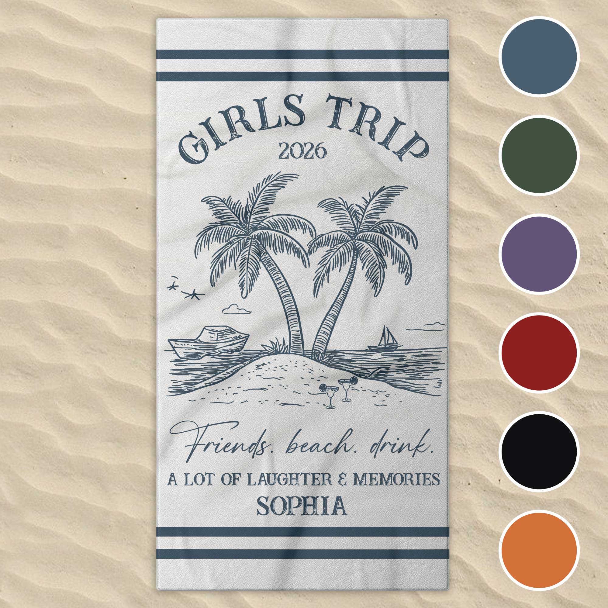 Personalized Microfiber Beach Towel Custom Name Friends Gift