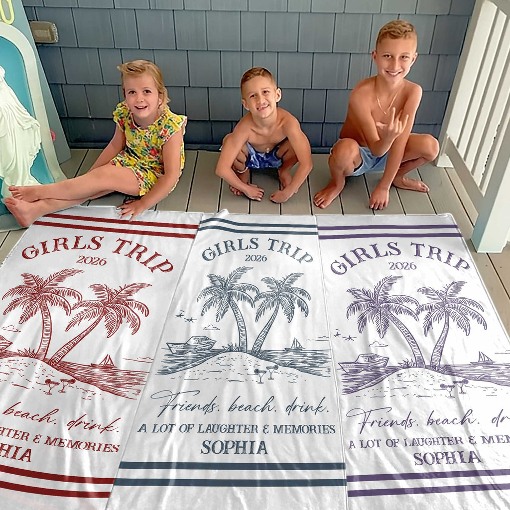 Personalized Microfiber Beach Towel Custom Name Friends Gift Beach Towels GradoCreations