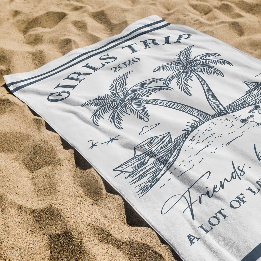 Personalized Microfiber Beach Towel Custom Name Friends Gift Beach Towels GradoCreations