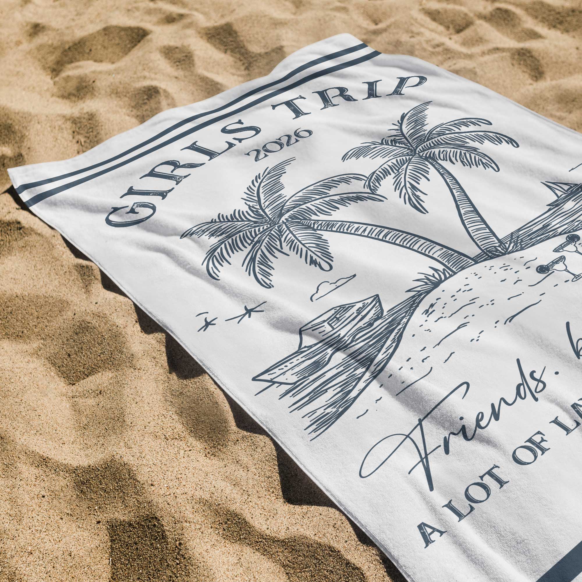 Personalized Microfiber Beach Towel Custom Name Friends Gift Beach Towels GradoCreations