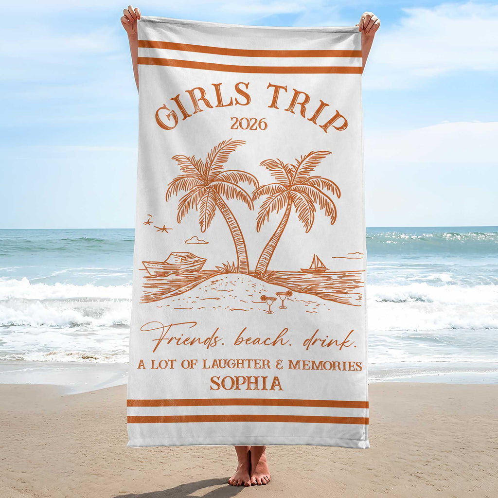 Personalized Microfiber Beach Towel Custom Name Friends Gift Beach Towels GradoCreations
