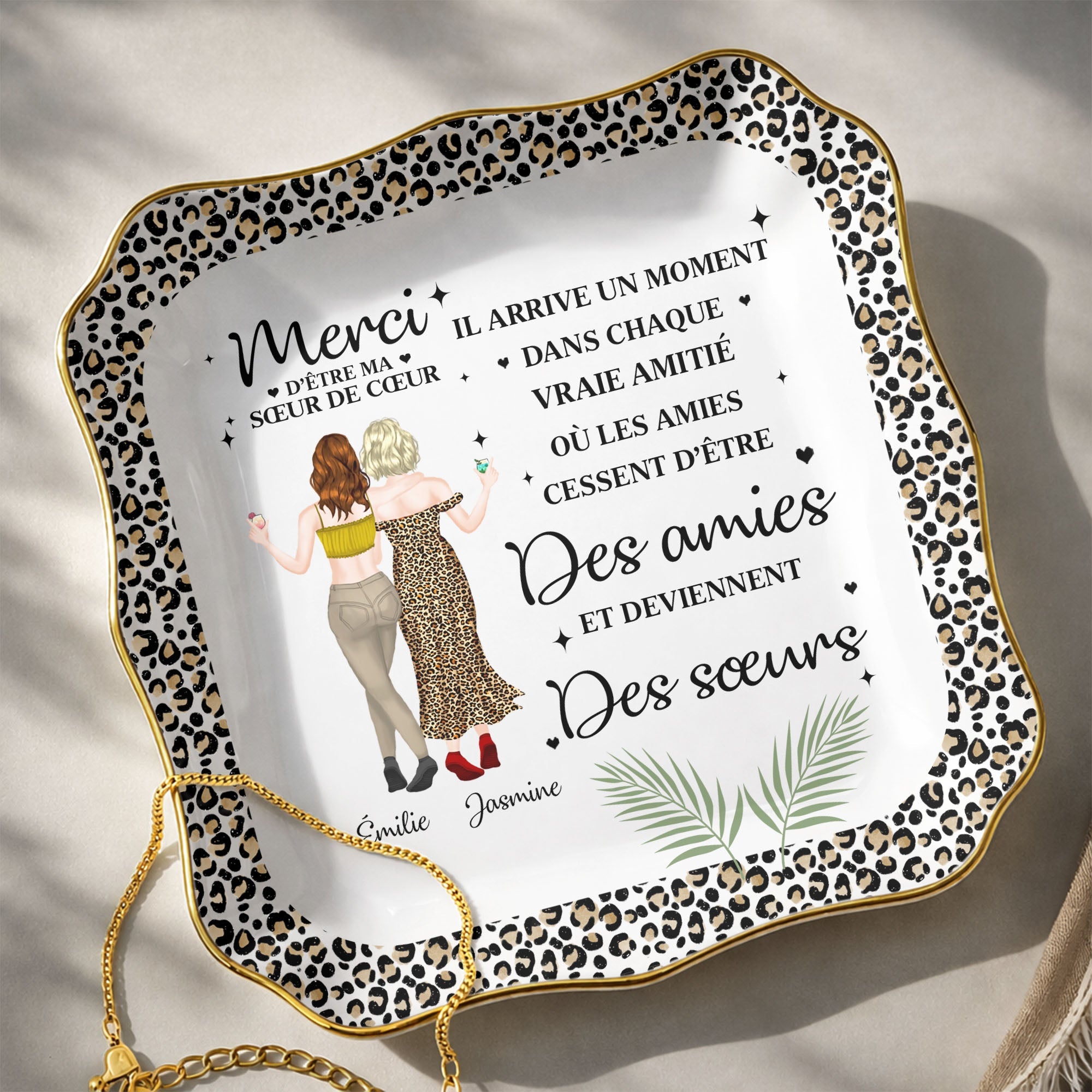 Personalized Lace Square Jewelry Dish Custom Name Gift for Best Friend Lace Square Jewelry Dish GradoCreations