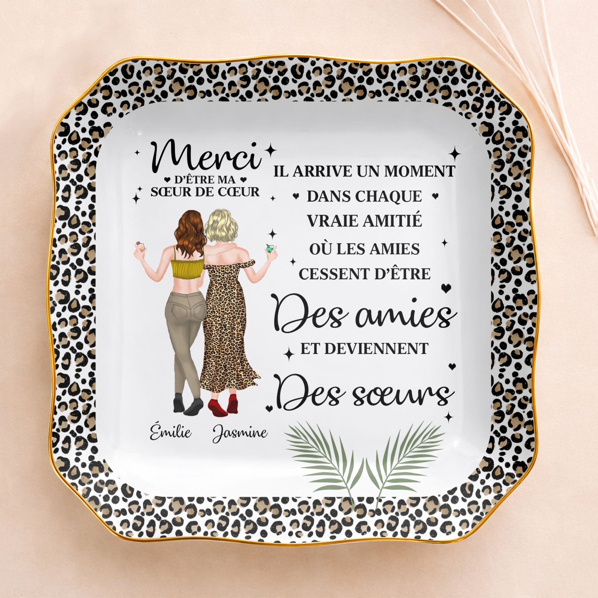 Personalized Lace Square Jewelry Dish Custom Name Gift for Best Friend Lace Square Jewelry Dish GradoCreations