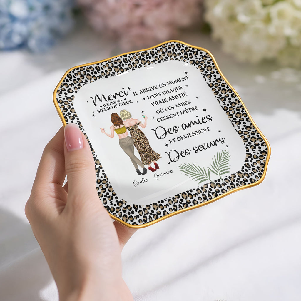 Personalized Lace Square Jewelry Dish Custom Name Gift for Best Friend Lace Square Jewelry Dish GradoCreations
