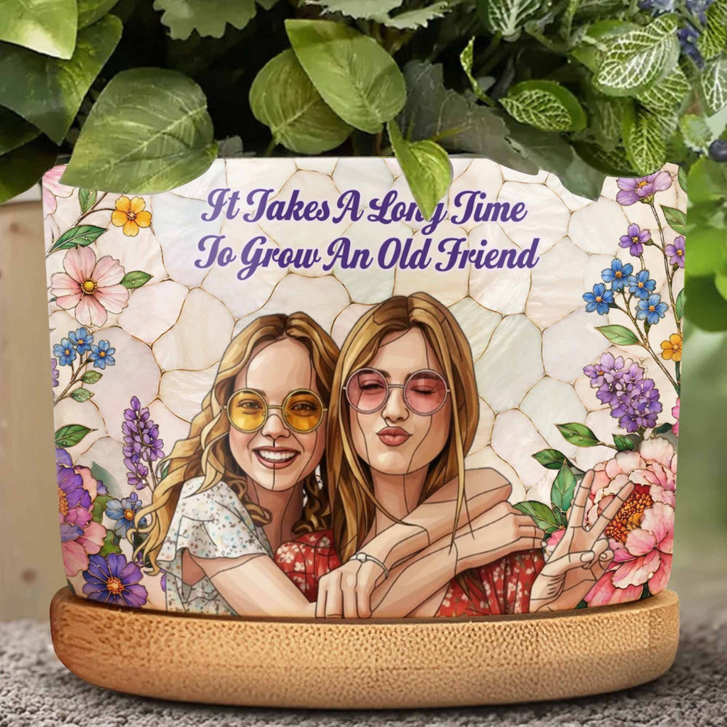 Personalized Ceramic Plant Pot Custom Photo Gift for Best Friends Ceramic Plant Pot GradoCreations
