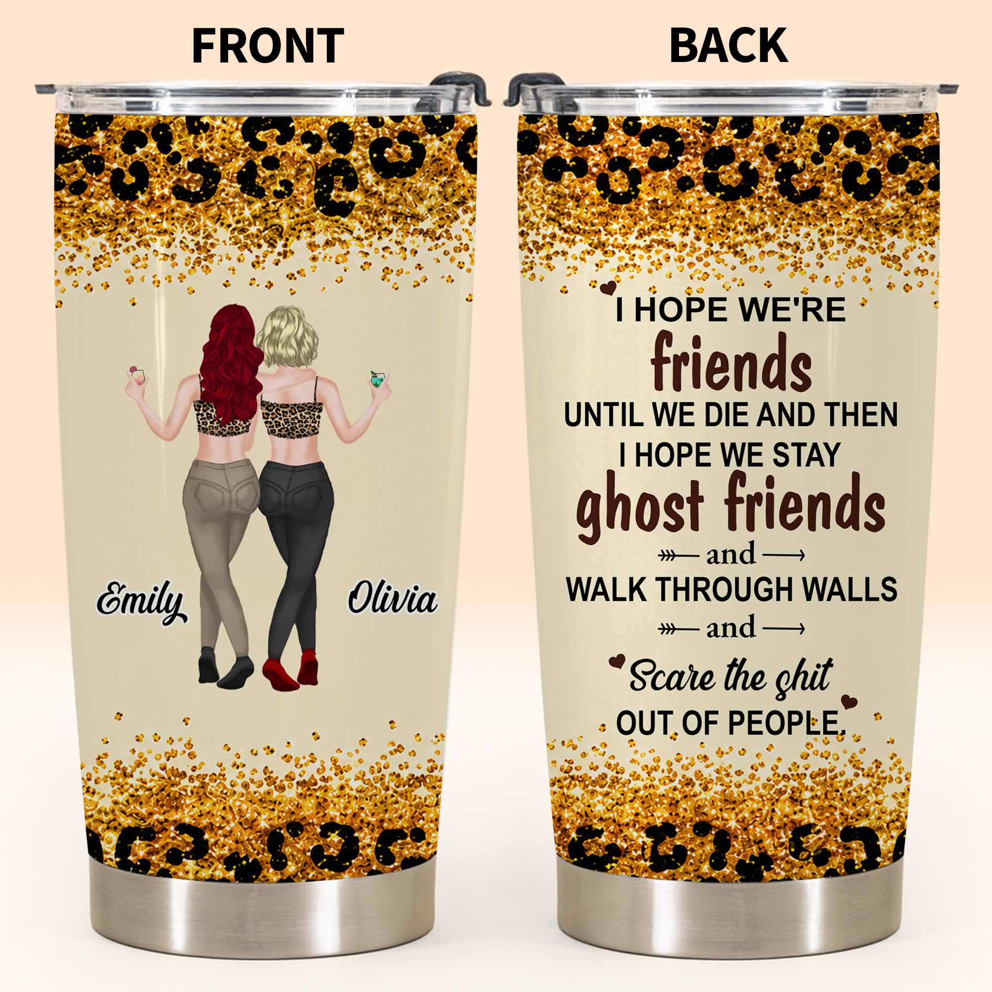 Personalized Ghost Friends Tumbler Custom Bestie Gift 20oz 30oz