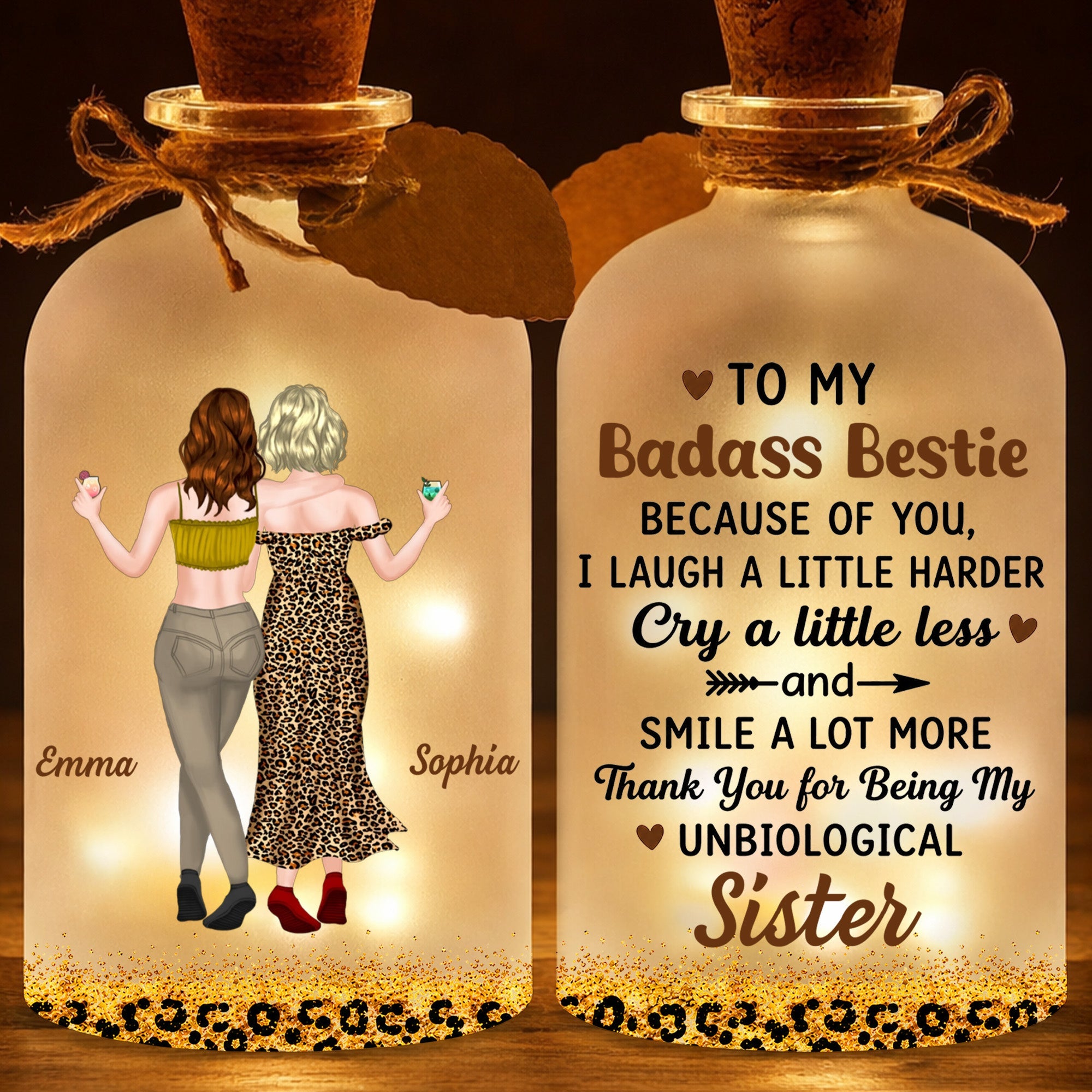 Personalized Short Bottle Light Custom Big Sis Gift Idea Short Bottle Light GradoCreations