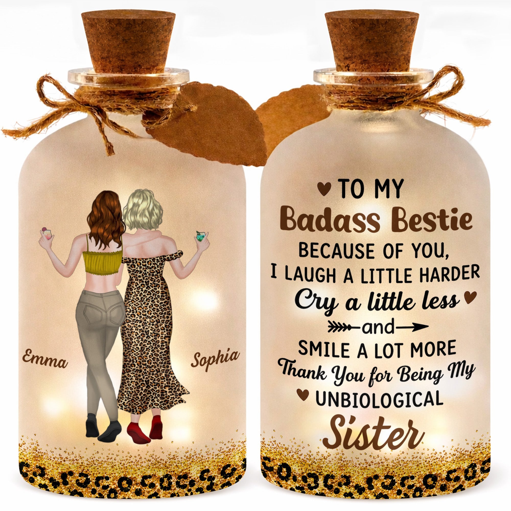 Personalized Short Bottle Light Custom Big Sis Gift Idea Short Bottle Light GradoCreations