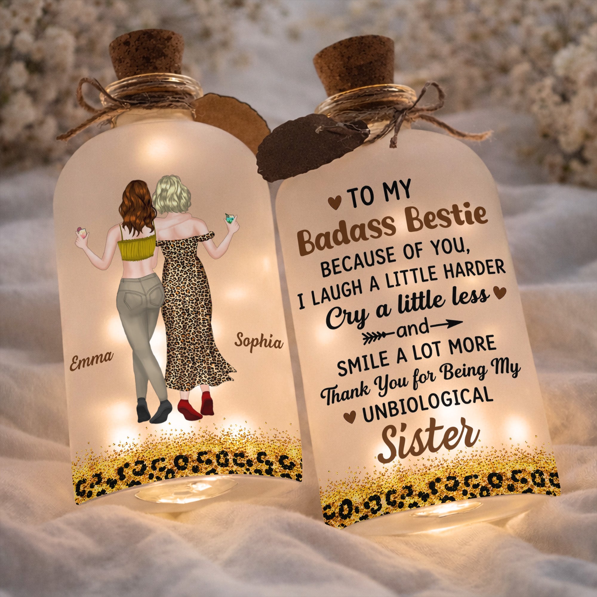 Personalized Short Bottle Light Custom Big Sis Gift Idea Short Bottle Light GradoCreations