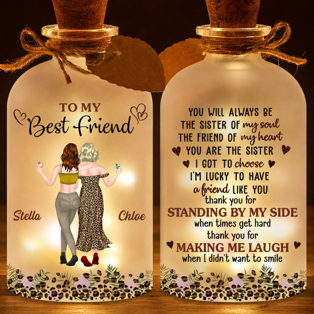 Personalized Short Bottle Light for Best Friend Gift Short Bottle Light GradoCreations
