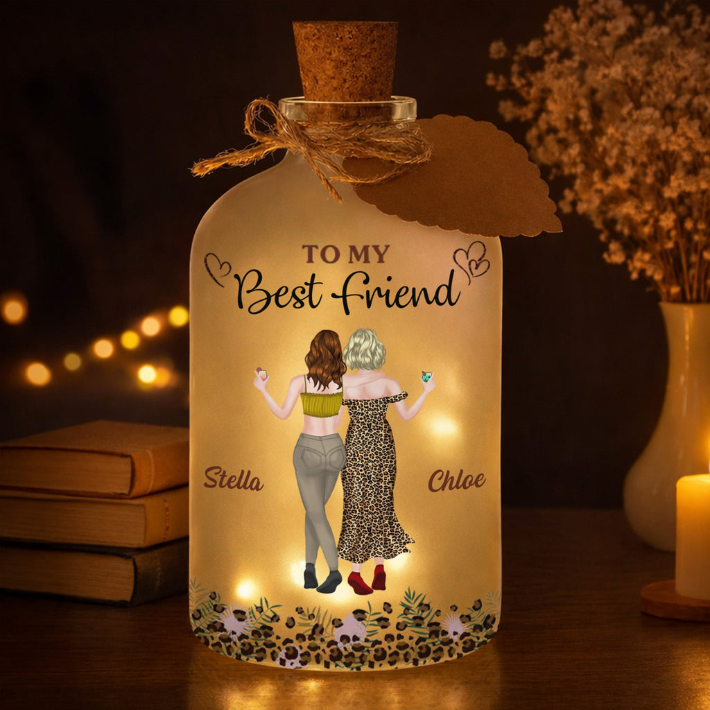 Personalized Short Bottle Light for Best Friend Gift Short Bottle Light GradoCreations