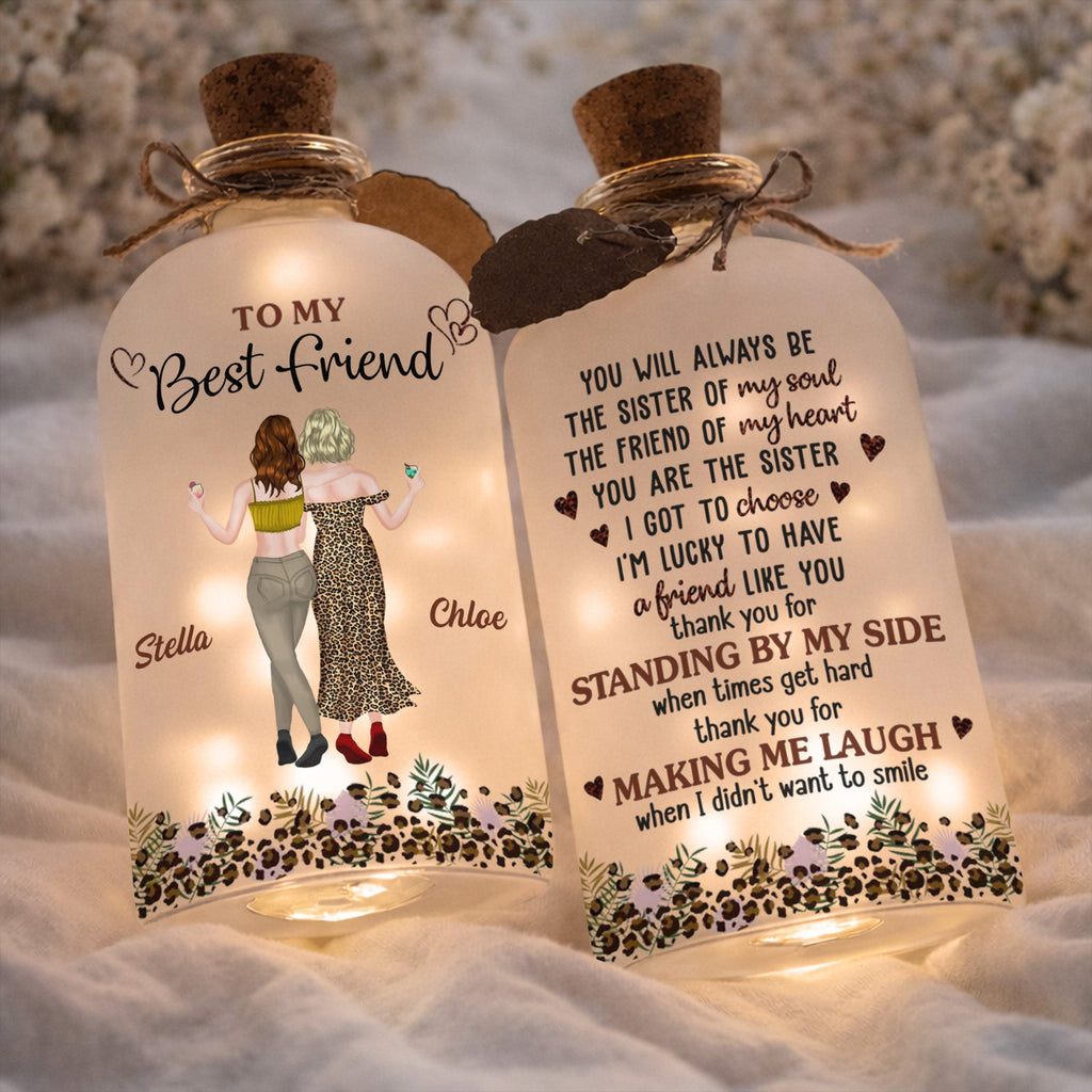 Personalized Short Bottle Light for Best Friend Gift Short Bottle Light GradoCreations