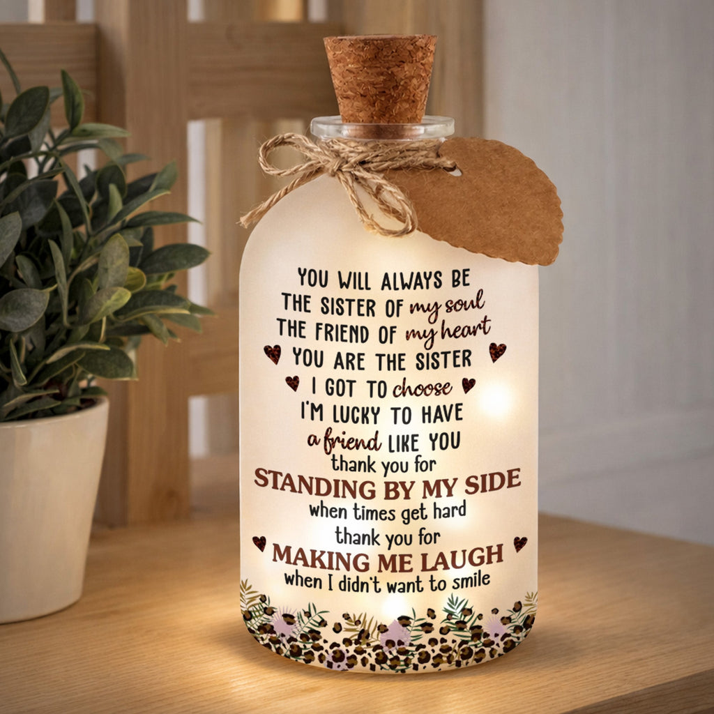 Personalized Short Bottle Light for Best Friend Gift Short Bottle Light GradoCreations