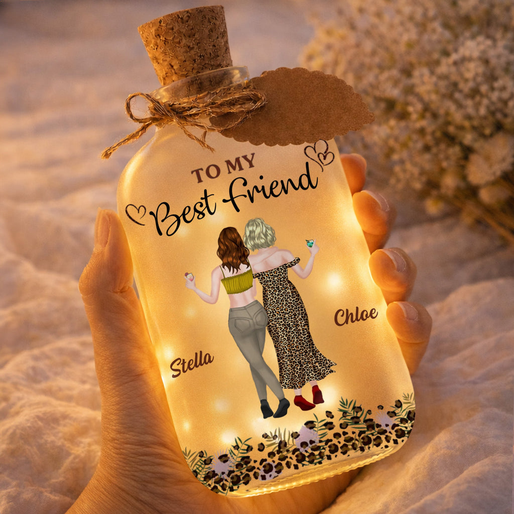 Personalized Short Bottle Light for Best Friend Gift Short Bottle Light GradoCreations