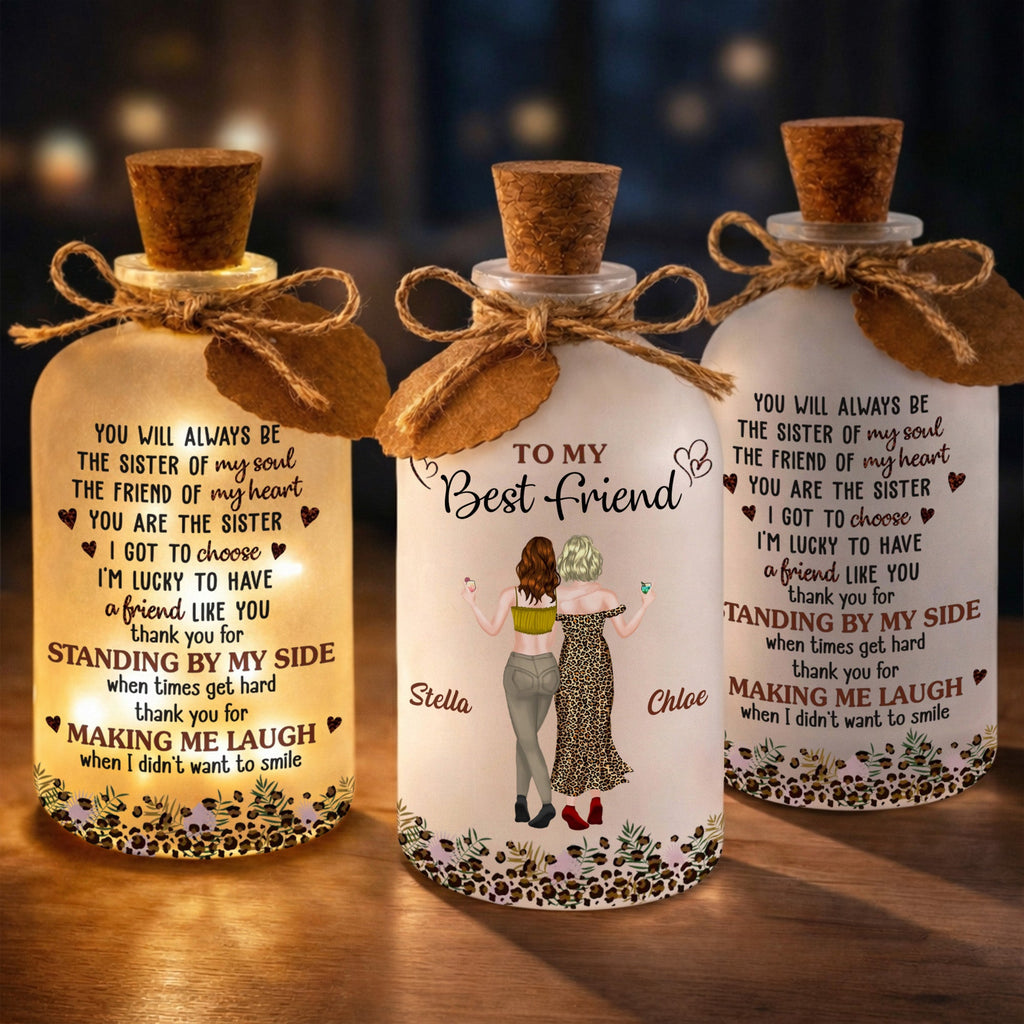 Personalized Short Bottle Light for Best Friend Gift Short Bottle Light GradoCreations