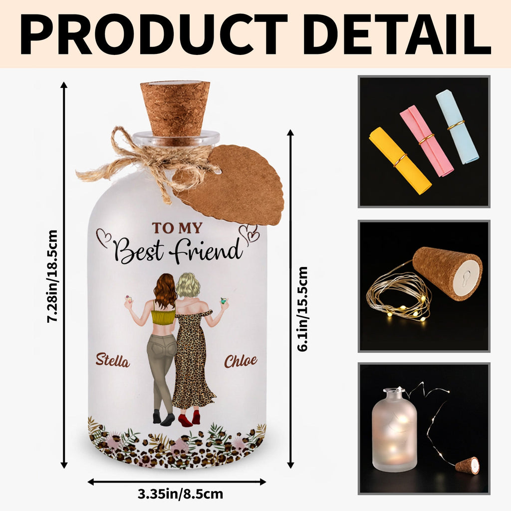 Personalized Short Bottle Light for Best Friend Gift Short Bottle Light GradoCreations