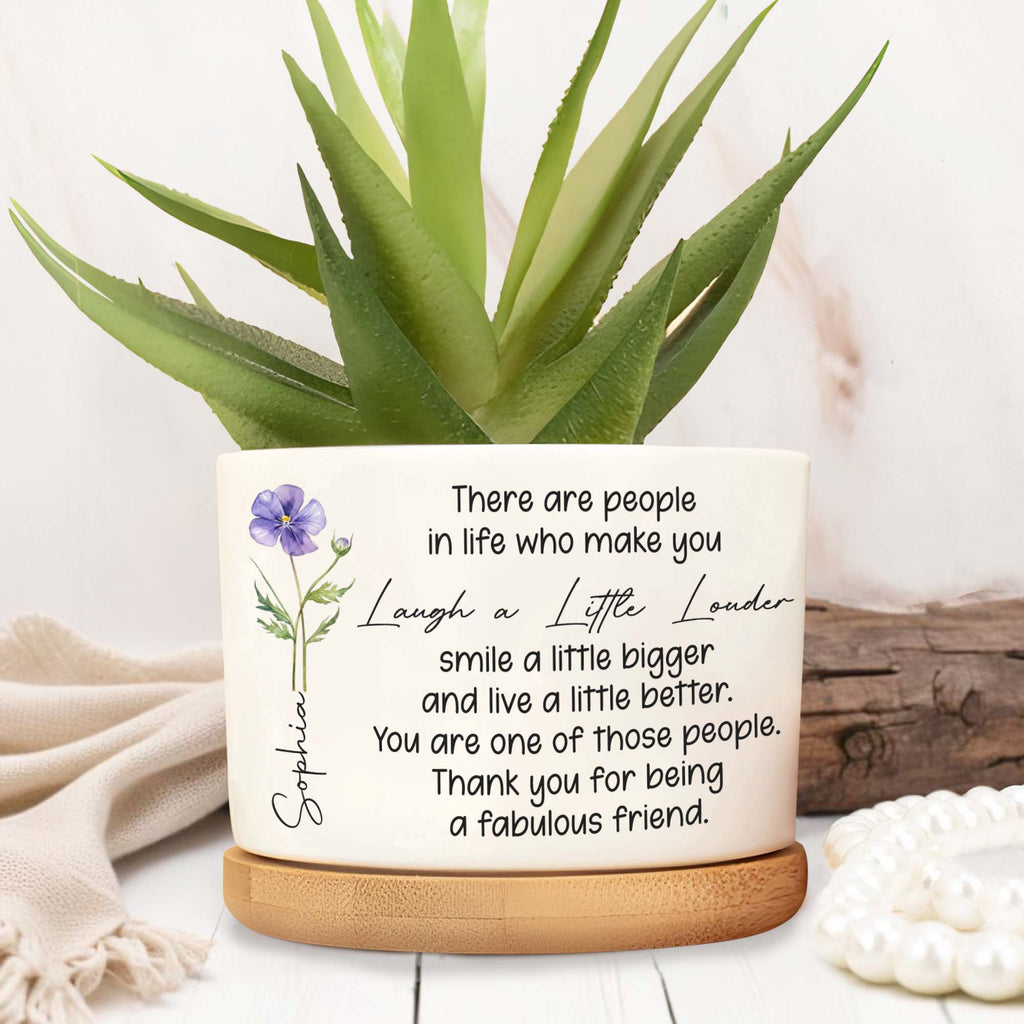 Personalized Ceramic Plant Pot Custom Name Gift for Best Friend Ceramic Plant Pot GradoCreations